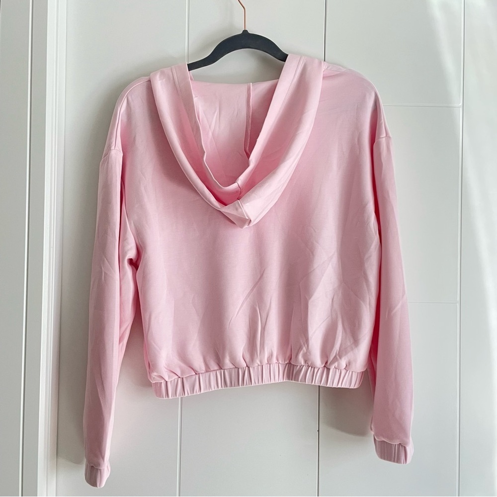 3/$45 Baby Pink Half Zip Hoodie Sweatshirt - Picture 5 of 7